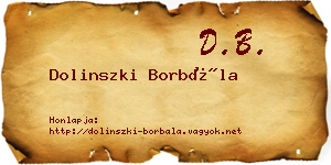 Dolinszki Borbála névjegykártya